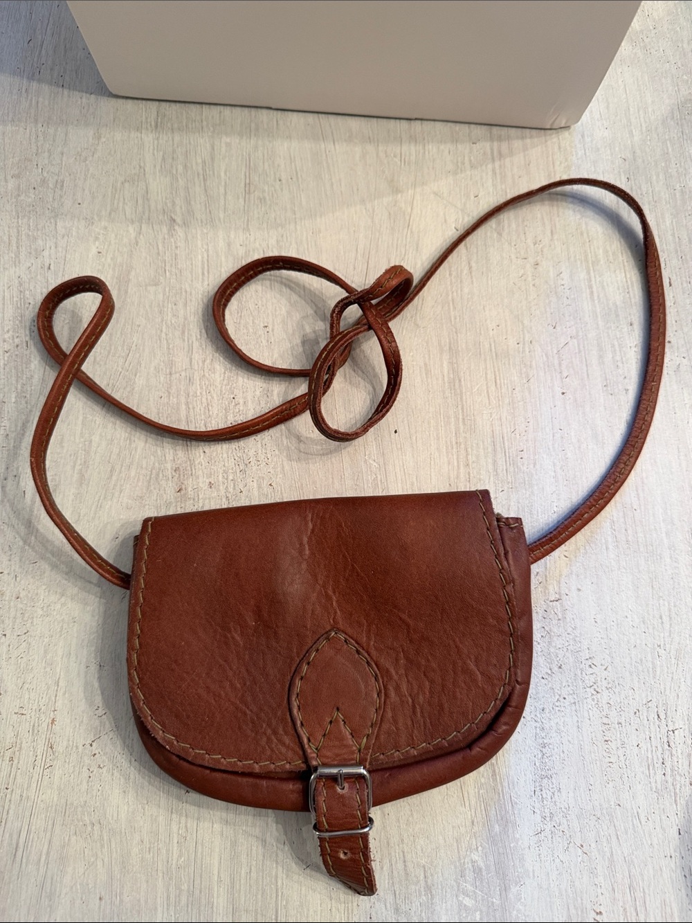 Classic Brown Leather Small Crossbody Bag